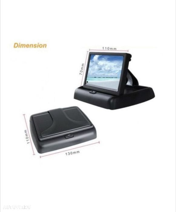 Pachet Suport numar inmatriculare cu camera video marsarier + Display - 5