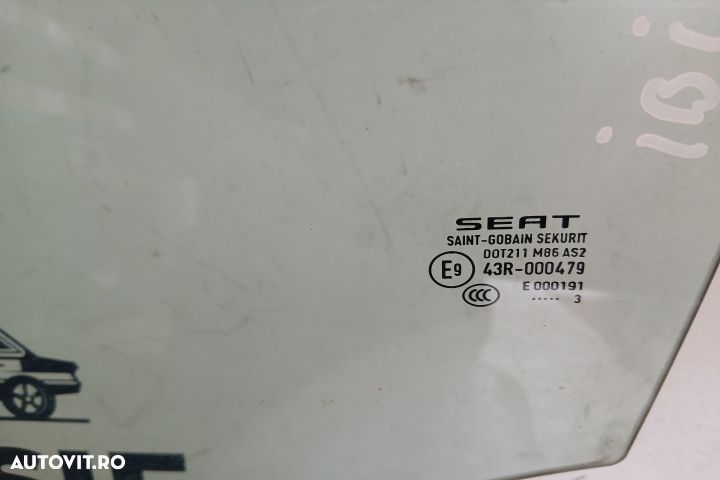 Geam usa fata stanga 43R-000479 43R-000479 Seat Ibiza 4 6J [2008 - 20 - 2