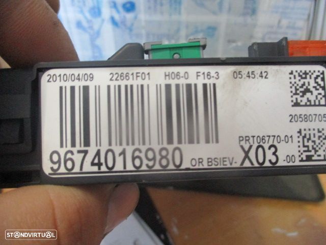 Caixa Fusiveis 9674016980 CITROEN C3 2 FASE 1 2010 1.4HDI 70CV 5P PRETO VALEO CITROEN C3 2 FASE  1 2010 1.4HDI 70CV 5P VERMELHO - 3
