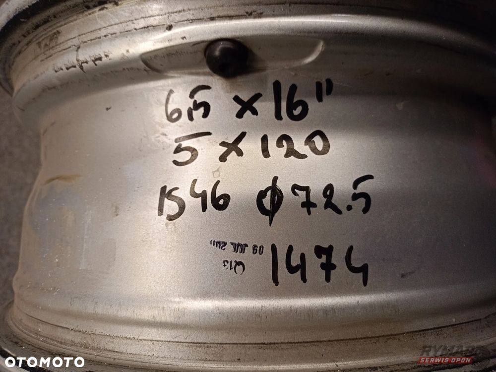 ŚLĄSK ALUFELGI 6.5X16" 5x120 ET46 ORYGINAŁ MINI KOMPLET - 7