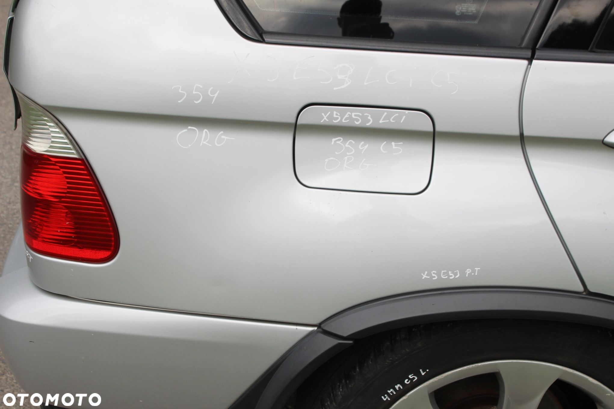 ĆWIARTKA BŁOTNIK PRAWY TYŁ BMW X5 E53 LIFT 354 TITANSILBER ORG LAKIER - 3