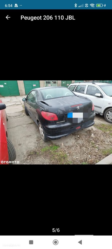 Peugeot 206CC 2005r. , kompletny , zarejestrowany z uszk.sprzeglem - 2