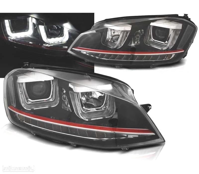 FARÓIS FRONTAIS VOLKSWAGEN VW GOLF 7 12-17 LOOK GTI FULL LED - 1