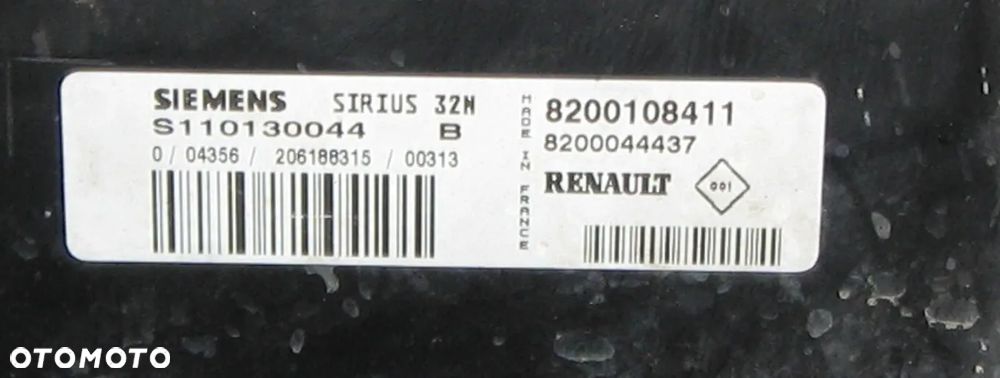 sterownik komputer THALIA 1.4 8V SIRIUS 32N 8200108411 RENAULT - 2