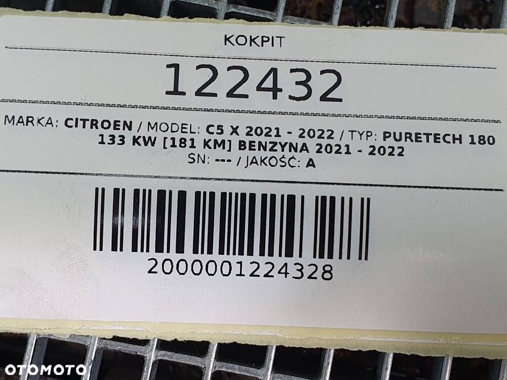 KOKPIT DESKA ROZDZIELCZA KONSOLA CITROEN C5 X EU WYSTRZELONA - 11