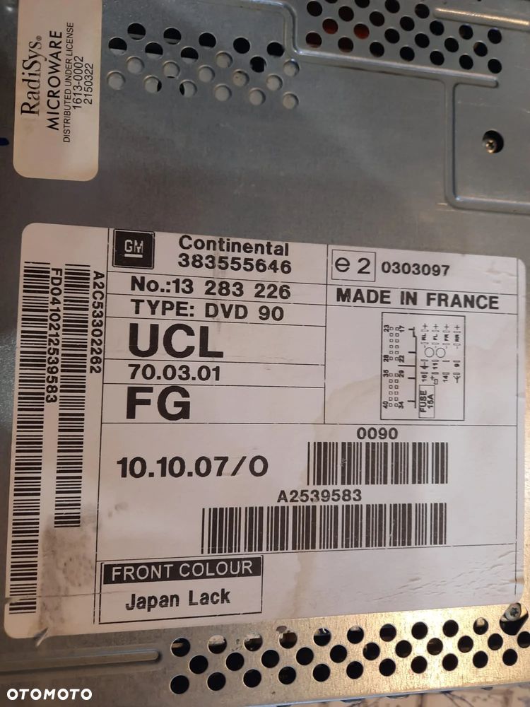 RADIO MP3 DVD 90 NAVI 13283226 ASTRA ZAFIRA B - 2