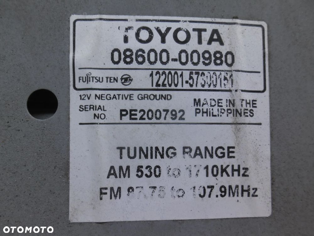 Toyota Yaris z lat 2007-2011 RADIO CD - 3