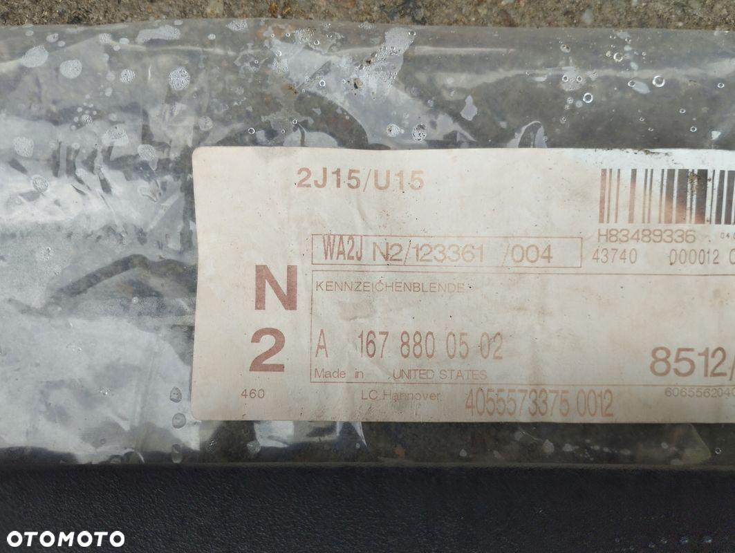 Podkładka pod tablicę rejestracyjną Mercedes GLE W167 A1678859203 NOWA - 2