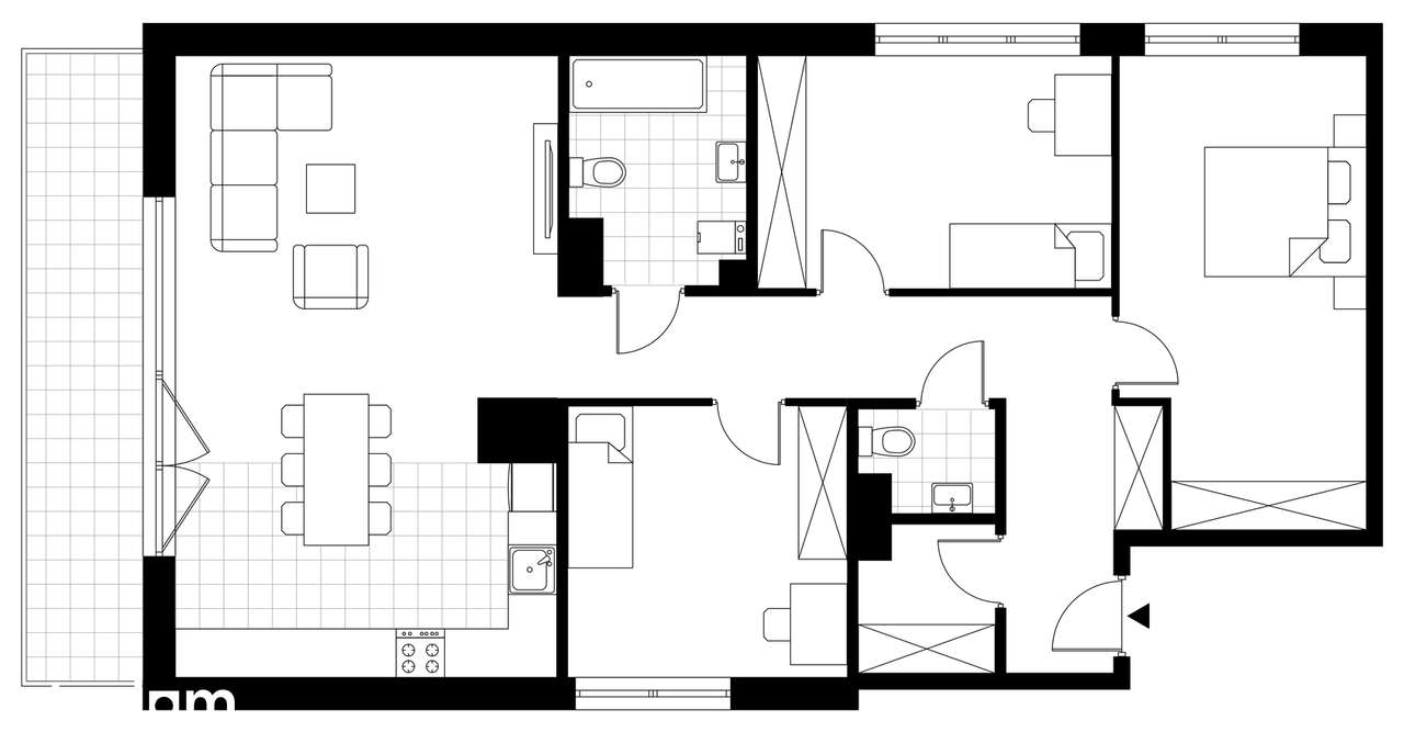 4-pokojowe mieszkanie 100m2 + loggia Bezpośrednio - Pełny obrazek: 4/24