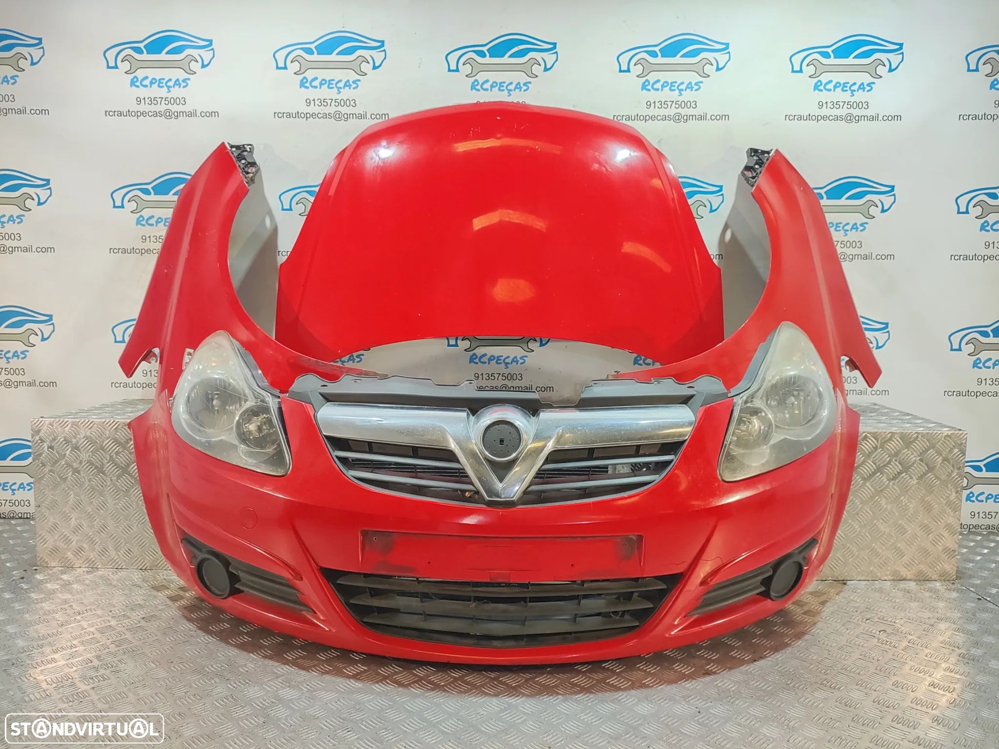 FRENTE COMPLETA OPEL CORSA D S07 CAPOT PARACHOQUES GUARDA-LAMAS OTICAS RADIADOR VENTILADOR FRENTE FIBRA REFORÇO - 1