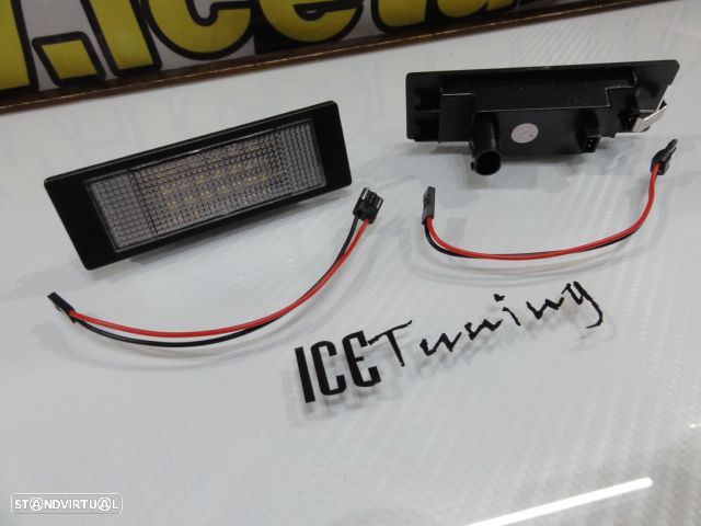 Suporte de lâmpada de matricula com led branco para BMW E81, E87, F20, E63, E64, F12, F13, F06, Z4 E85, E86, E89, K48 1600GT, K48 K,  Fiat Multipla, Marea, Marea, Gamma, Alfa romeo 147, 156, 159, GT, Brera, Spider, Mini R55, R55N, R60, R61. - 10