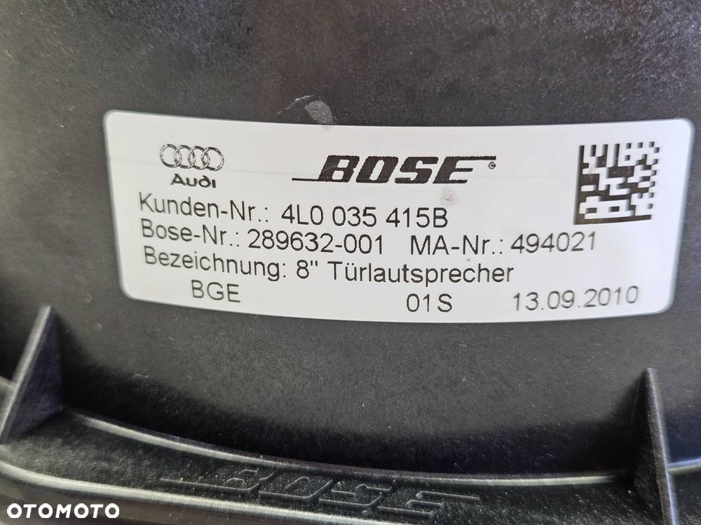 AUDI Q7 4L 05-15R GLOSNIK DRZWI BOSE ORYGINALNY 4L0035415B 4L0035415 B - 4