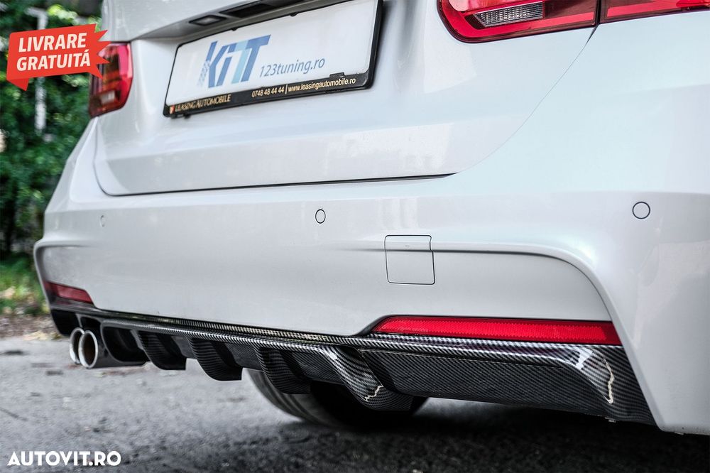 Difuzor Bara Spate Carbon Evacuare Stanga BMW Seria 3 F30 F31 (2011-up) M Performa- livrare gratuita - 10