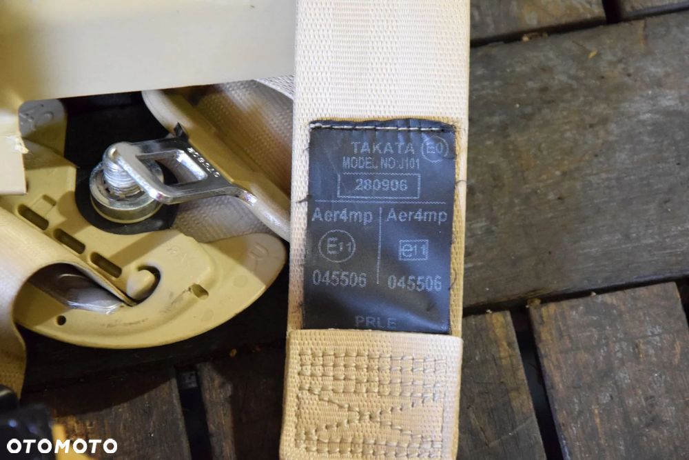 Honda Civic VIII UFO 06-11 Pas bezpieczeństwa napinacz prawy lewy przód BEŻOWY JASNY KREMOWY - 3