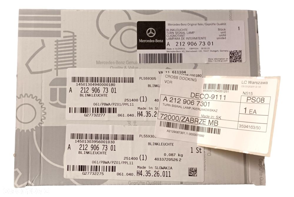 MERCEDES W176 W212 Kierunkowskaz lusterka prawy OE - 3