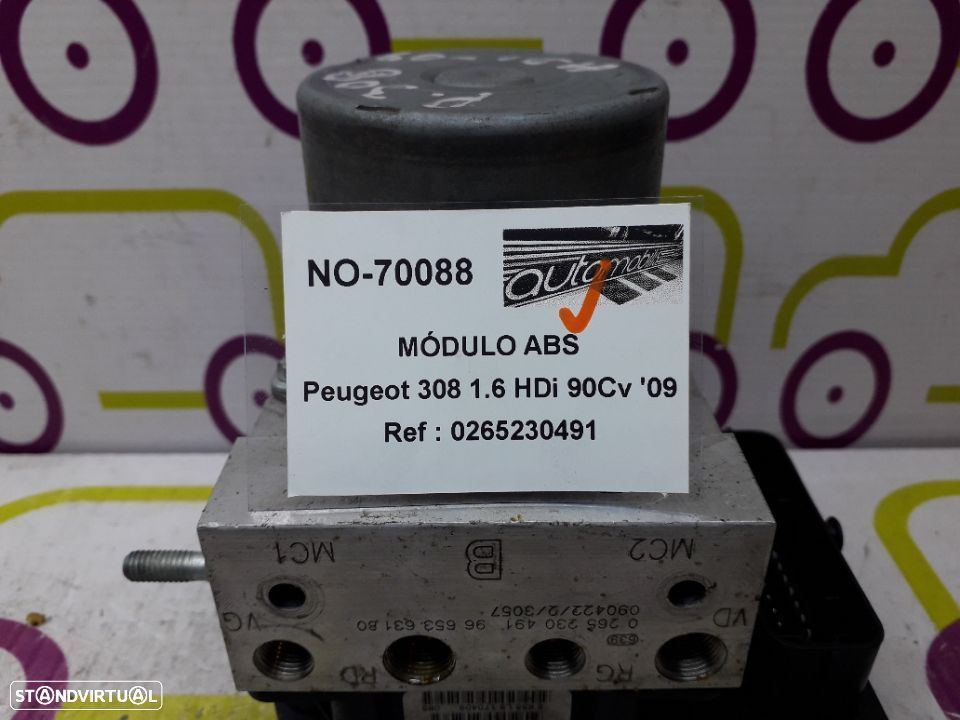 Módulo ABS Peugeot 308 1.6 HDi 90Cv de 2009 - Ref: 0265230491 - NO70088 - 1