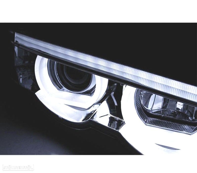 FARÓIS ANGEL EYES BMW SERIE 7 E38 94-01 FUNDO CROMADO - 2