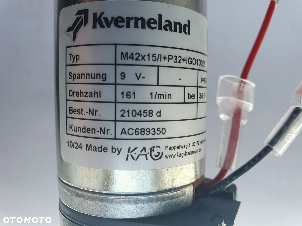 Siewnik Kverneland Monopill e-drive II. Silnik elektryczny napędu sekcji AC689350 - 6