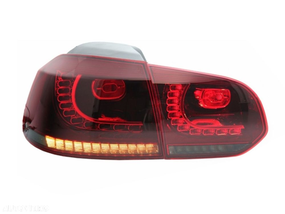 Stopuri Full LED VW Golf 6 VI (2008-2013) R20 Design Rosu Fumuriu - 2