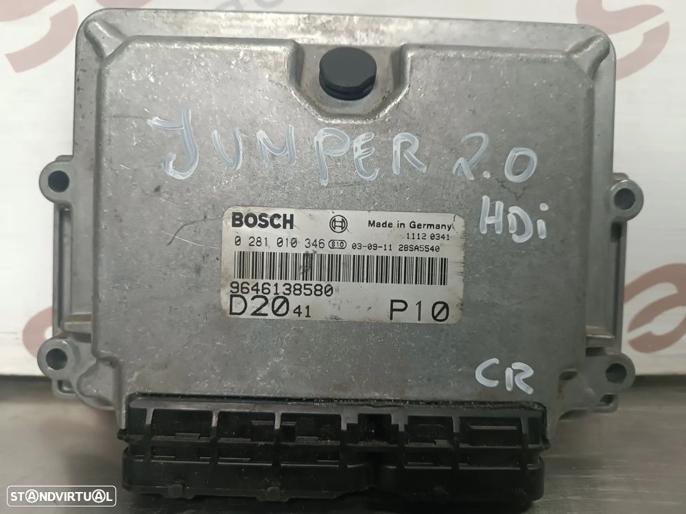 UNIDADE / CENTRALINA DO MOTOR / ECU CITROEN JUMPER / PEUGEOT BOXER / FIAT DUCATO 2.0HDI 0281010346 9646138580 - 1