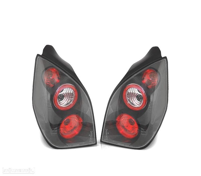 FAROLINS TRASEIROS CITROEN C2 03-10 LOOK LEXUS PRETO - 1
