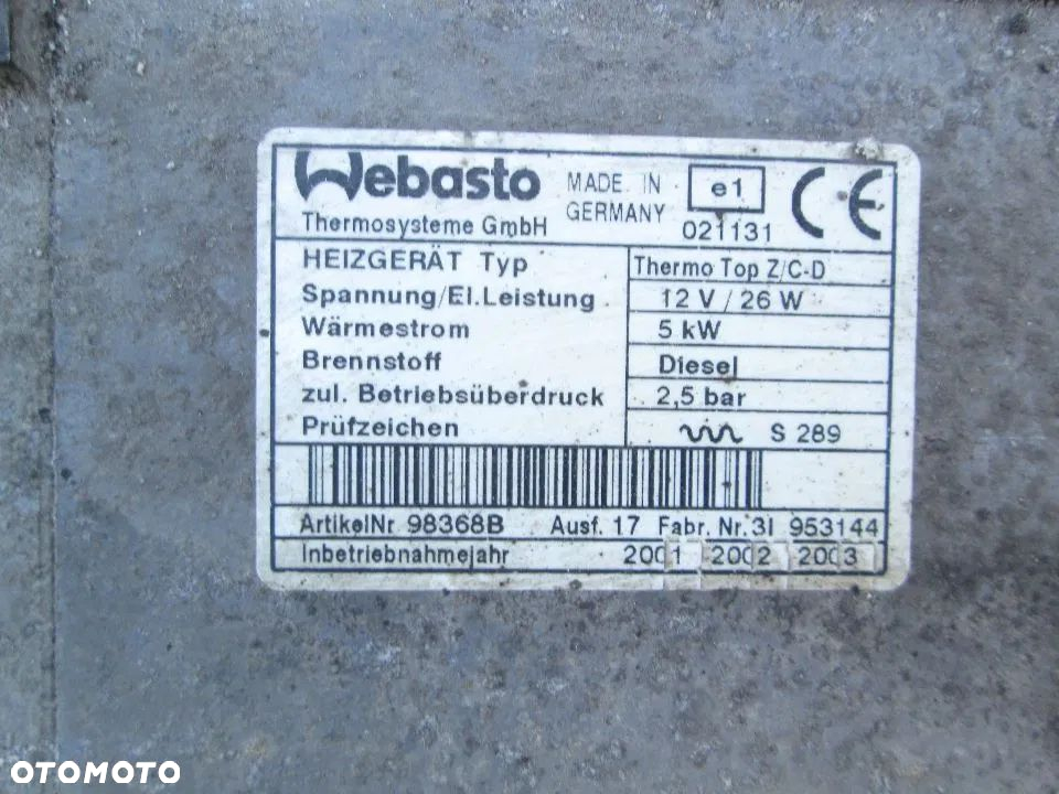 webasto piec chrysler voyager crd rover - 2