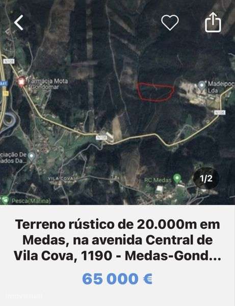 Terreno 20.000m2/Medas/ Gondomar. - Grande imagem: 2/2