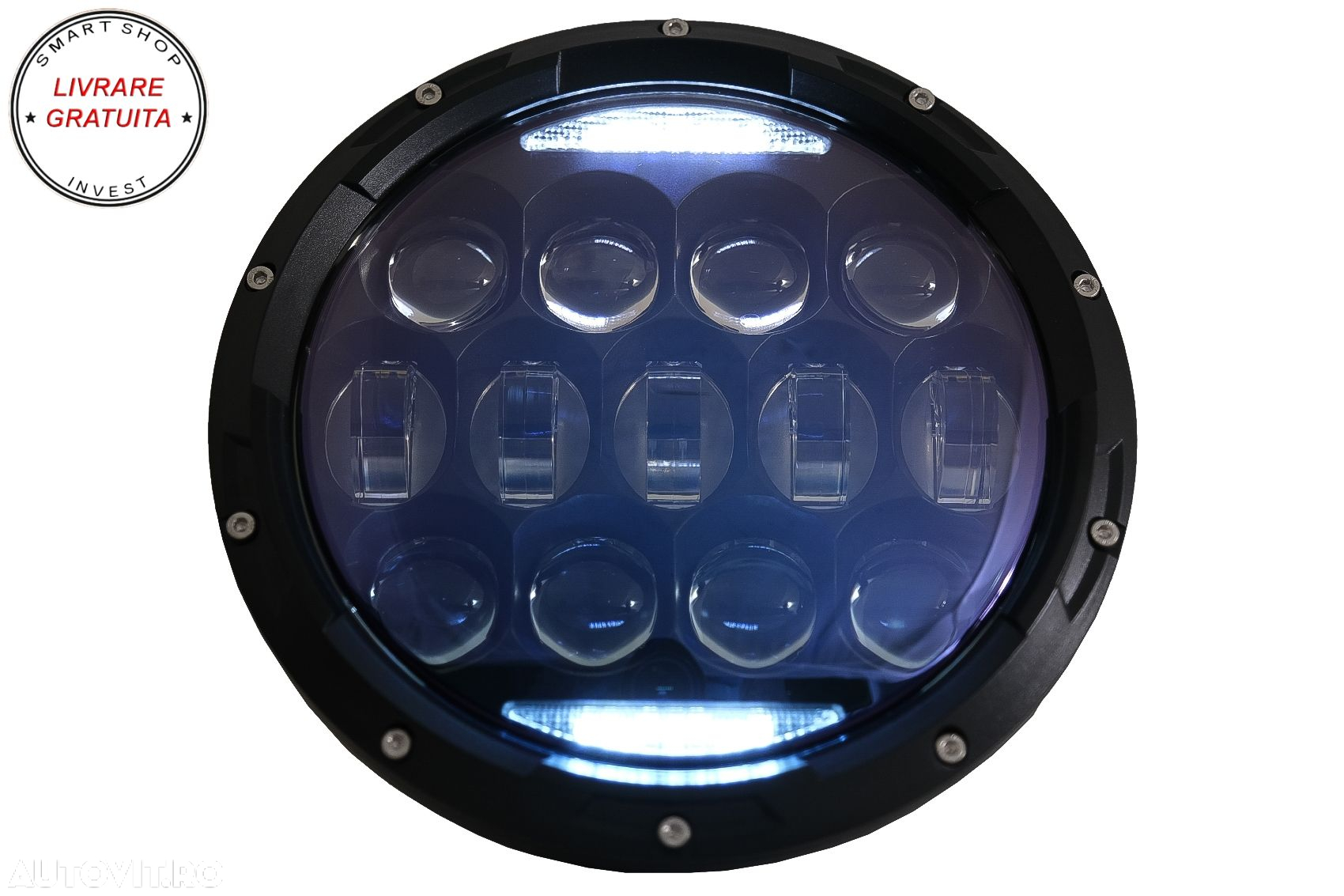 Faruri Full LED CREE Dublu Proiector Halo DRL Jeep Wrangler TJ & JK (1997-2018)- livrare gratuita - 2