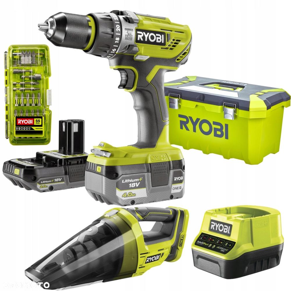 RYOBI WIERTARKA WKRETARKA 18V 4Ah 2Ah ODKURACZ - 15