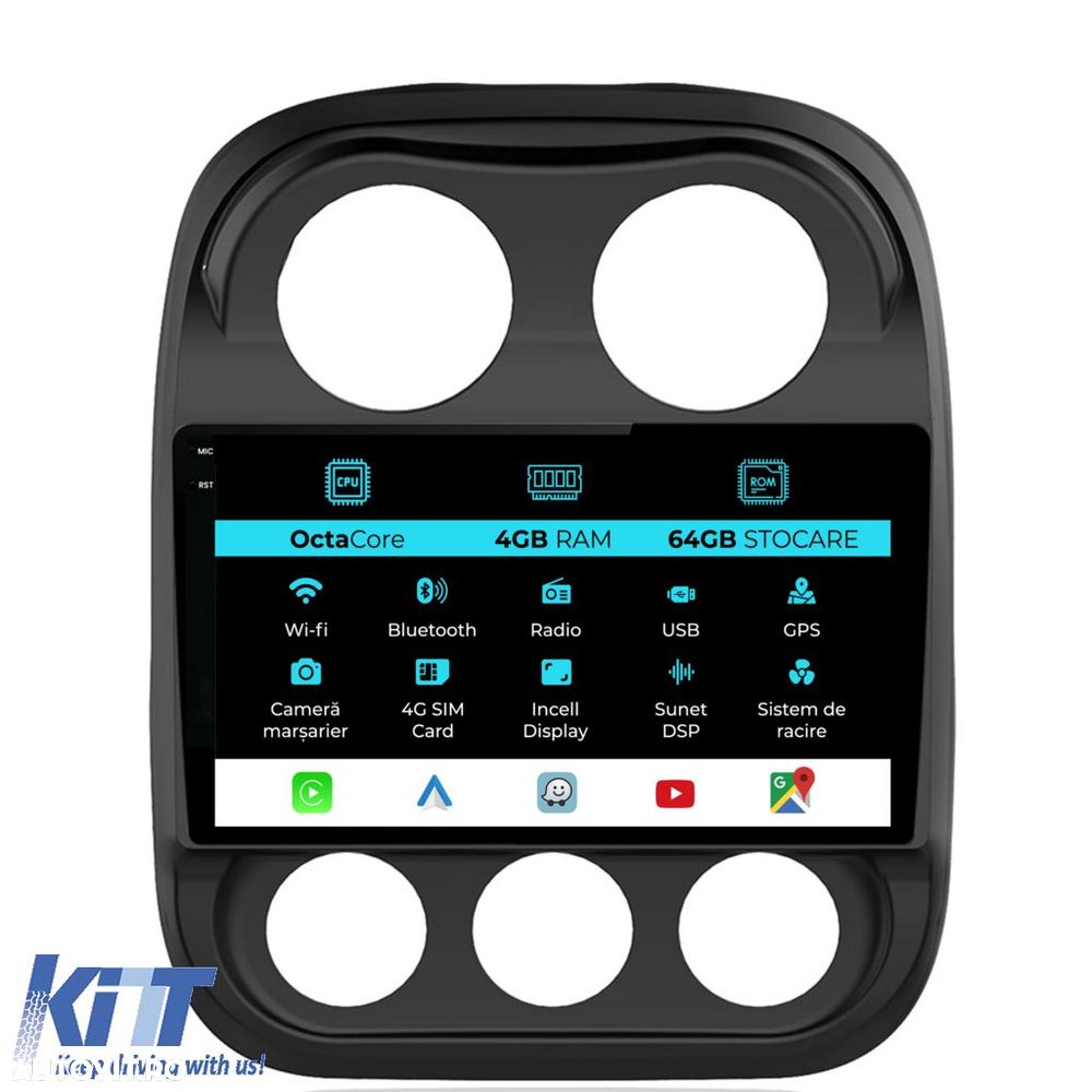 Navigatie Dedicata Jeep Compass (2010-2016), 10Inch, 4Gb Ram, 64Gb Sto - 1