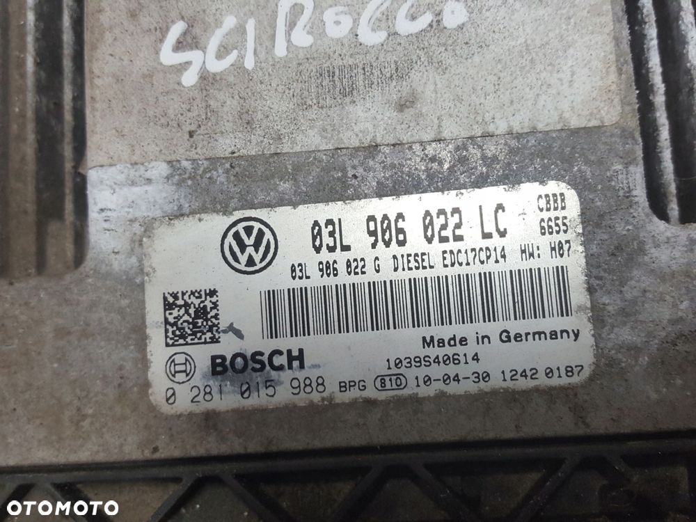 VW SCIROCCO III 08-14r 2.0 TDI CBB KOMPUTER STEROWNIK SILNIKA 03L906022LC - 2