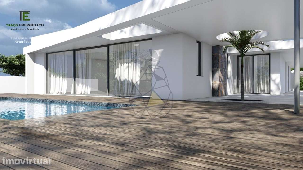 Terreno com projeto em elaboração - Moradia térrea T3+1 com piscina - Grande imagem: 2/28