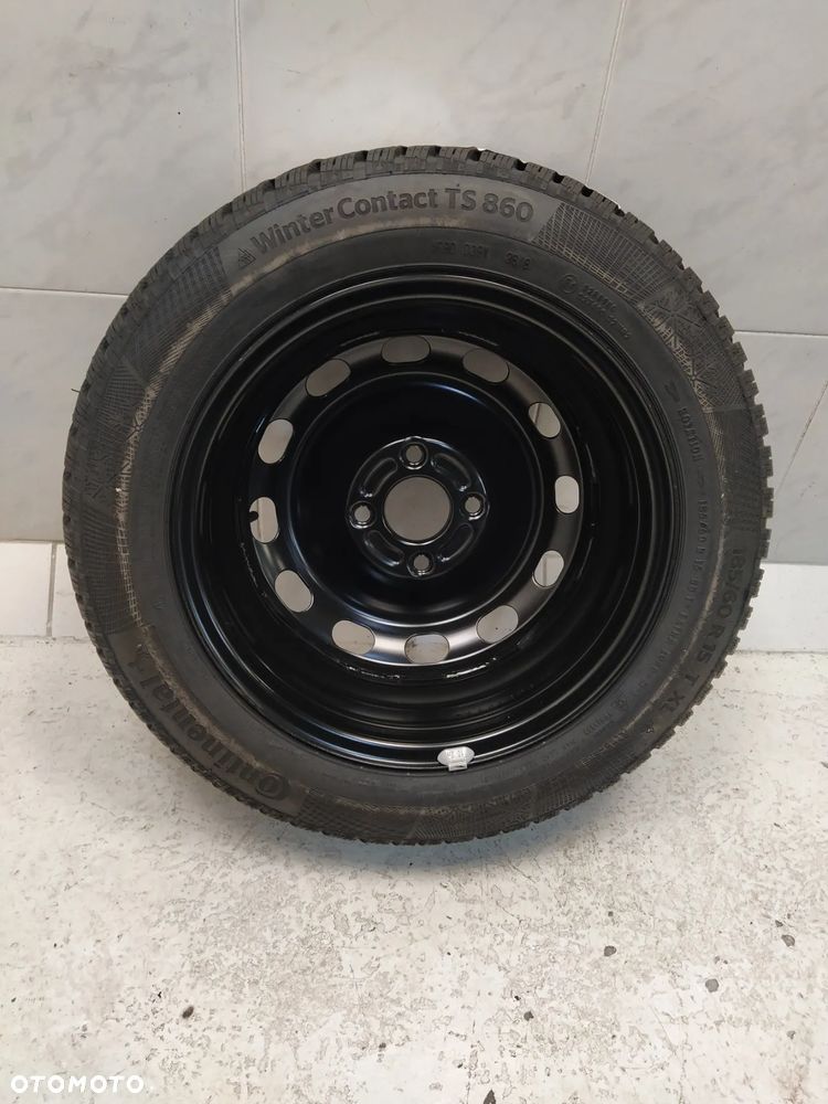 FORD 6Jx15 ORYGINALNE FELGI STALOWE R15 ET37.5 4X108 OPONY CONTINENTAL 185/60 KOŁA ZIMA BIEŻNIK ok 8.70mm - 10