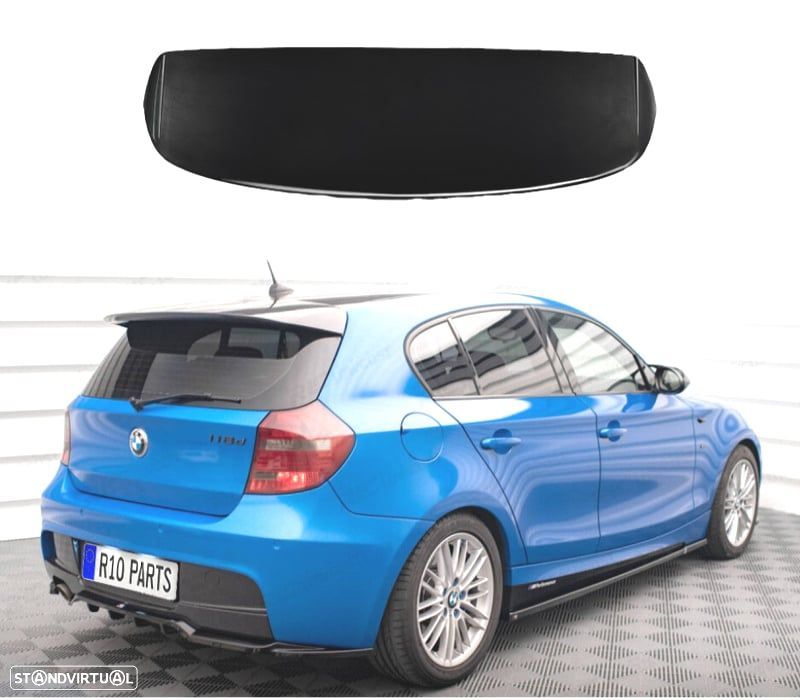 SPOILER AILERON BMW E87 04-11 LOOK AERO PRETO BRILHANTE - 1
