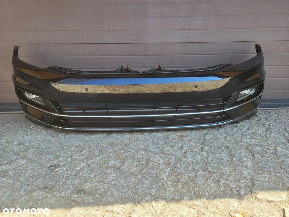 ZDERZAK PRZEDNI PRZÓD VW PASSAT B8 R-LINE LC9X SPRYSKIWACZE HALOGENY SPOILER - 1