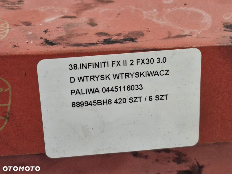 INFINITI FX II 2 FX30 3.0 D WTRYSK WTRYSKIWACZ PALIWA 0445116033 889945BH8 - 6