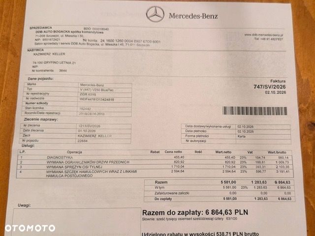 Mercedes-Benz Klasa V 250 d 4-Matic Avantgarde 7G-Tronic (długi) - 38