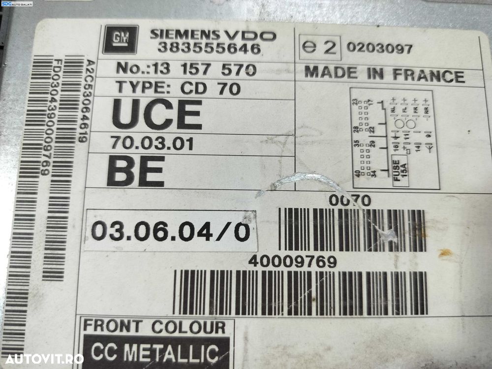 Unitate Radio CD Player Navi Navigatie GPS CD70 Opel Vectra C 2002 - 2008 Cod 13157570 [L6244] - 5