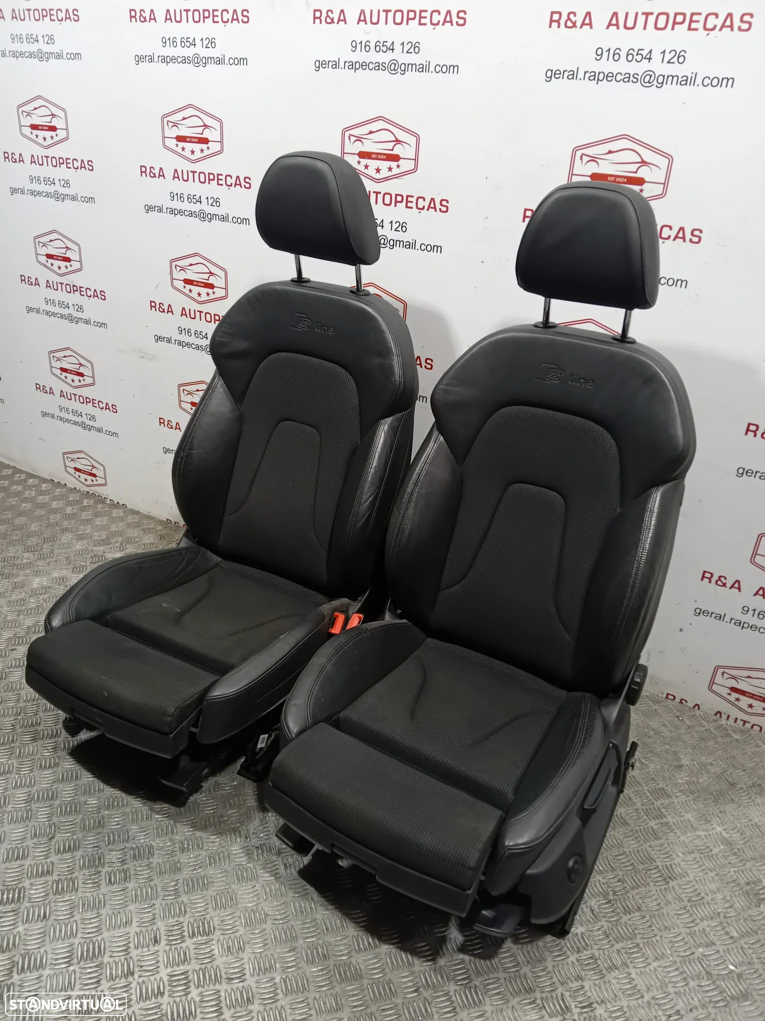 Conjunto de Bancos Audi A4 B8 Avant S Line Carrinha Pele e Tecido Originais - 12