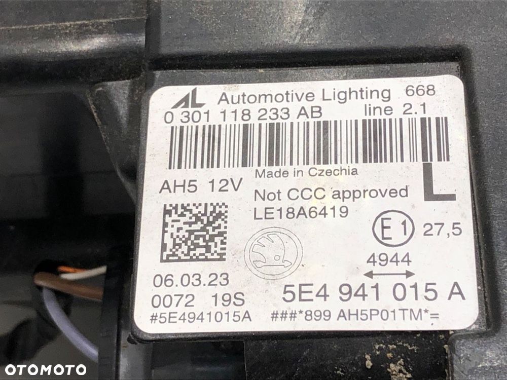 REFLEKTOR LEWY PRZÓD  SKODA OCTAVIA IV (NX3, NN3) 2020 - 2022 2.0 TDI 110 kW [150 KM] olej - 5