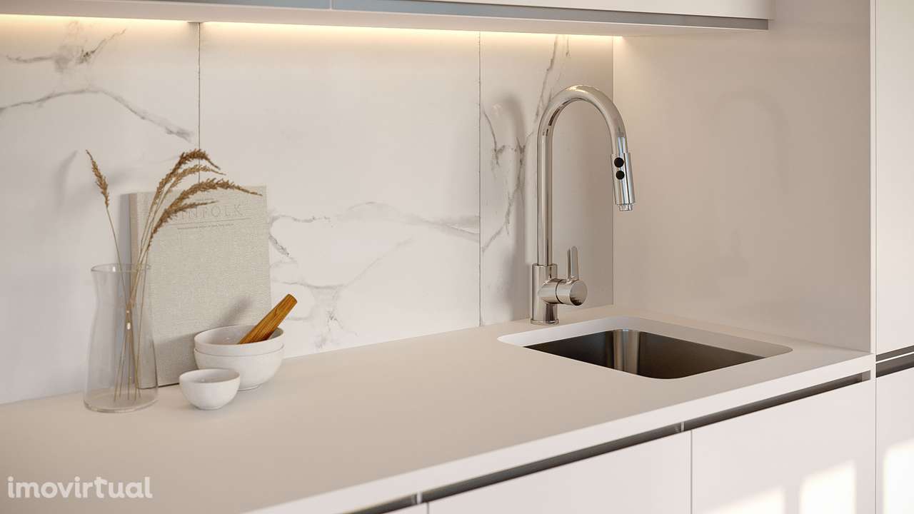 Apartamento T1 Novo c/Campo de Padel e Jardim em Canidelo - Grande imagem: 3/16