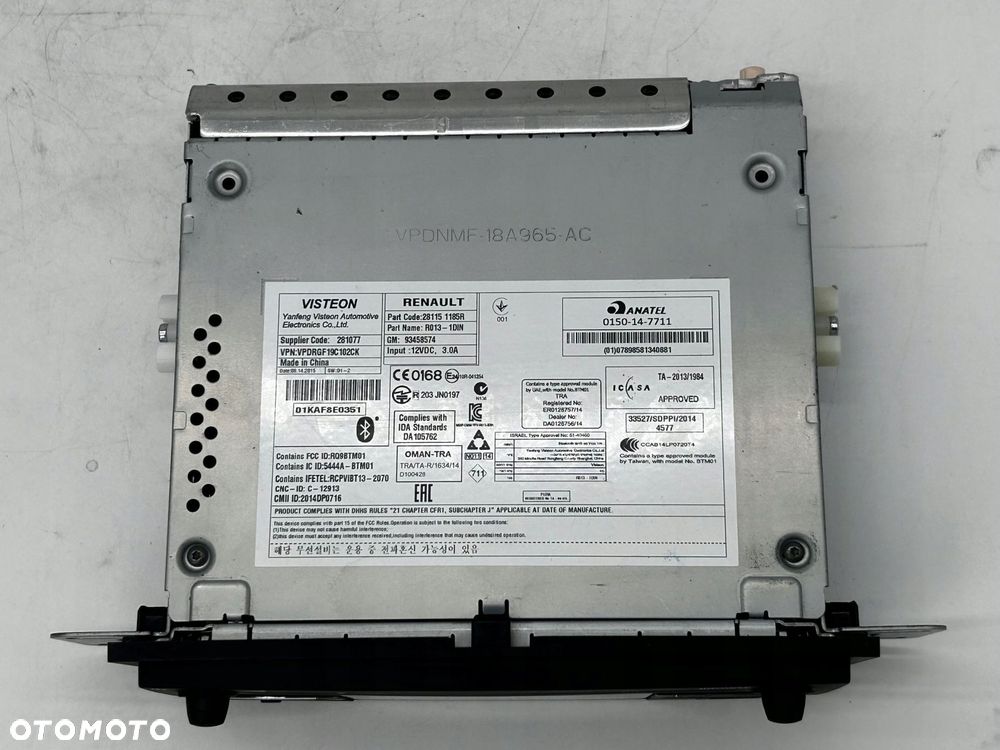 panel radioodtwarzacz renault trafic iii 281151185r - 3