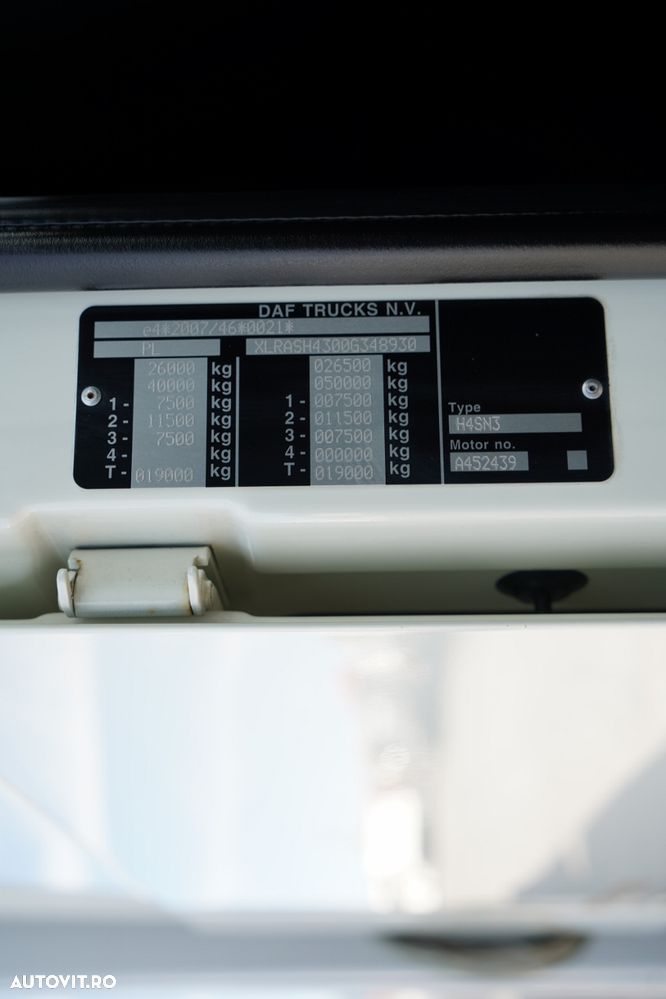 DAF XF 480 / CUPLAJ TANDEM / SSC / MEGA / PUNȚĂ RIDICATĂ / I-PARK COOL / ȘINGURI PENTRU STICLE / REMORCA WECON - 7,70 M / - 33