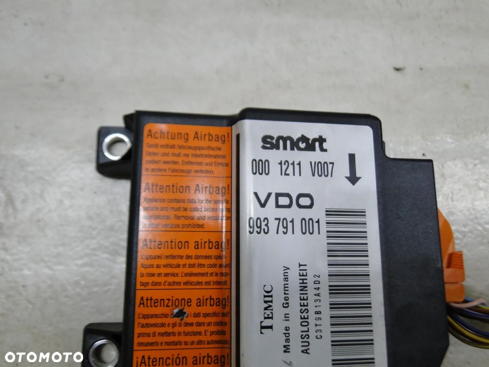 SMART FORTWO I CITY PODUSZKA POWIETRZNA AIRBAG KIEROWCY PASAŻERA PASY SENSOR ORYGINAŁ 98-03r EUROPA - 9
