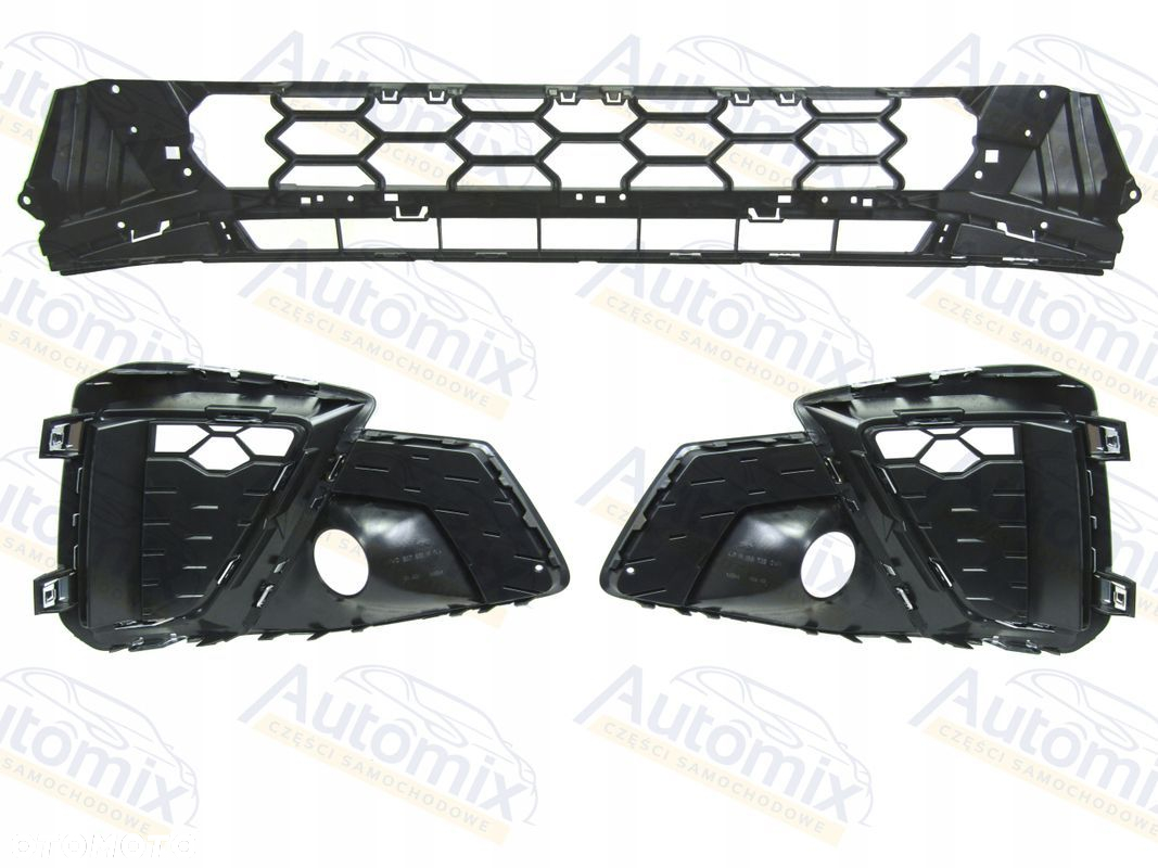 Audi A4 19 - B9 S-line Kratka / Atrapa / Kratki srebrne ramki Komplet ! - 4