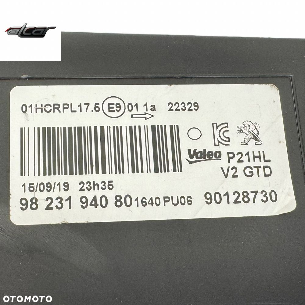 REFLEKTOR LAMPA LEWA PRZÓD ZWYKŁA PEUGEOT 208 II 98 231 940 80 - 6