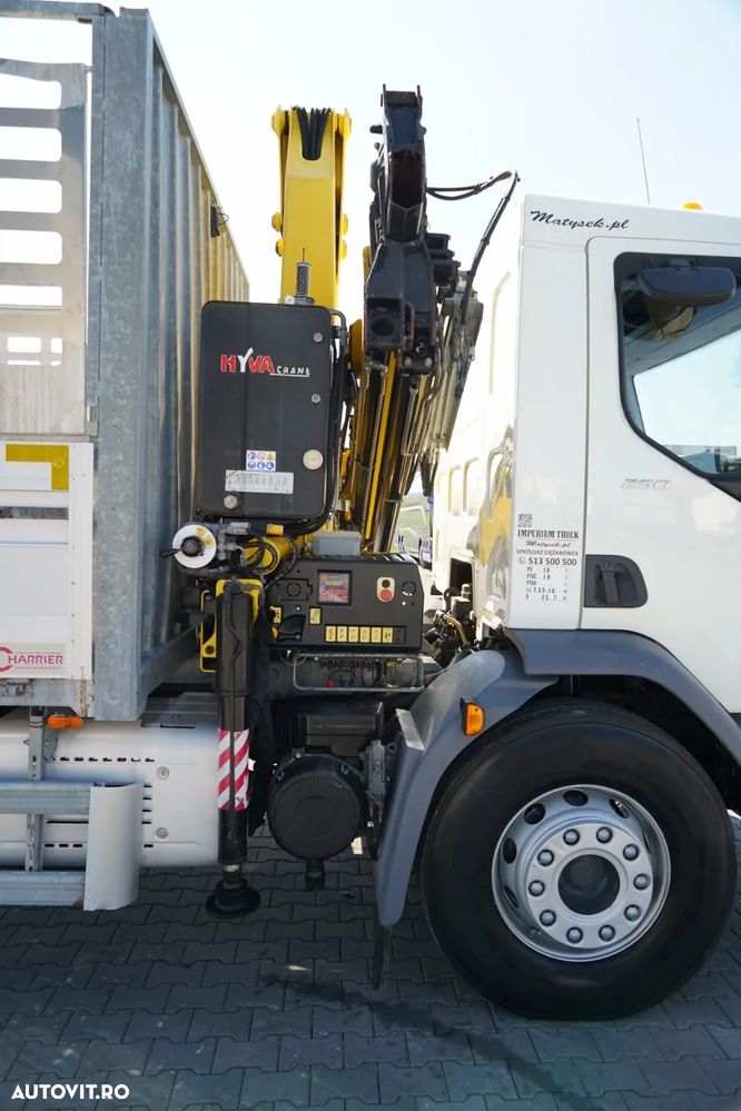 DAF LF 250 / 4X2 / LIVRARE - 7.30 + HDS HYVA HB 150XE3 / RADIOCOMANDĂ / ROTATOARE / MAX. CAPACITATE DE RIDICARE: 5200 KG / FURCĂ PENTRU PALEȚI / EURO 6 - 19