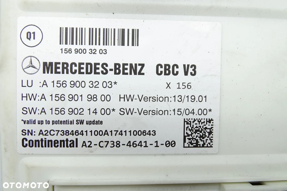 MERCEDES B KLASA W246 A KLASA W176 CLA W117 Moduł Komfortu SAM 1569003203 - 3