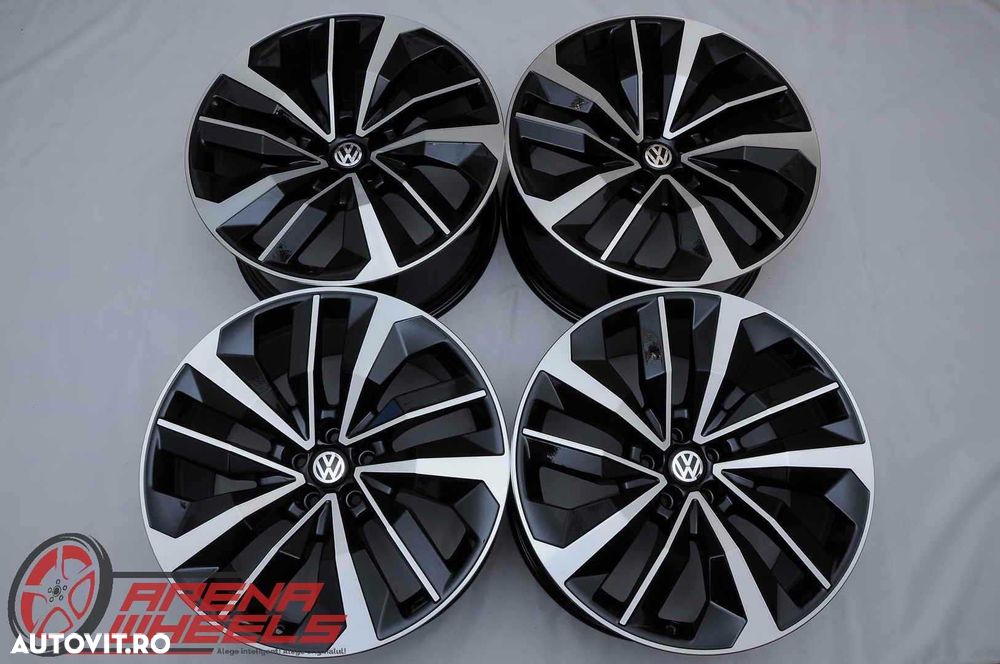 Jante Noi 20 inch Originale VW Touareg 3 CR R20 Negru Diamond Cut - 1