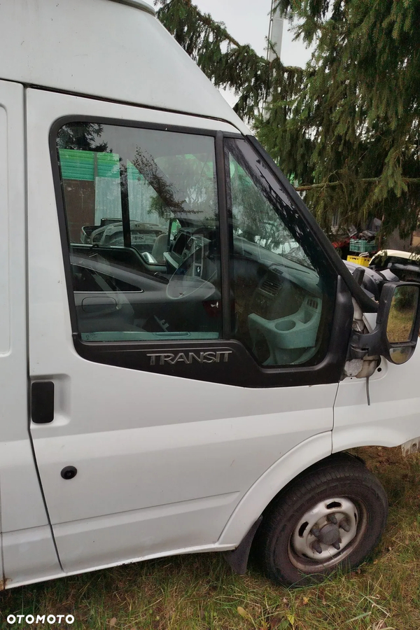 FORD Transit MK7 VII 06- drzwi przód przednie prawe Białe kompletne -zamki -klamki -tapicerka drzwi -szyba -podnośnik szyby -listwy i inne z foto, lusterko GRATIS !